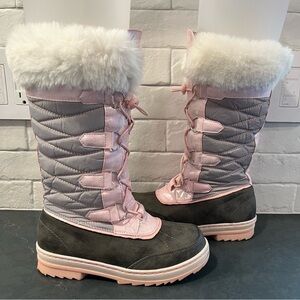 Justice sz 3Y pink lace-up tall insulated duck boots